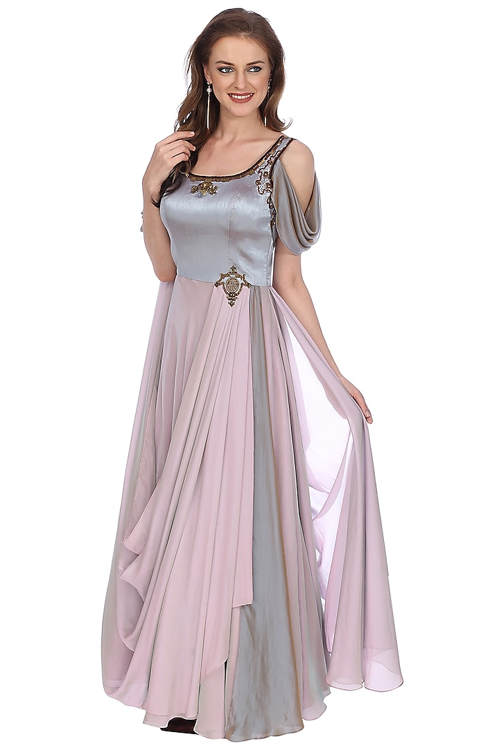Mauve Indian Gown by Sounia Gohil
