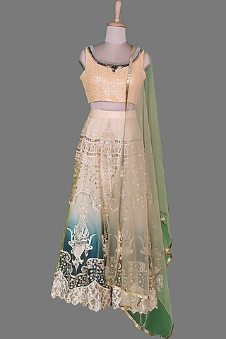 Beige Lehenga Set by Sounia Gohil