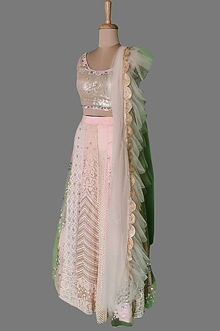 Blush Pink Lehenga Set by Sounia Gohil