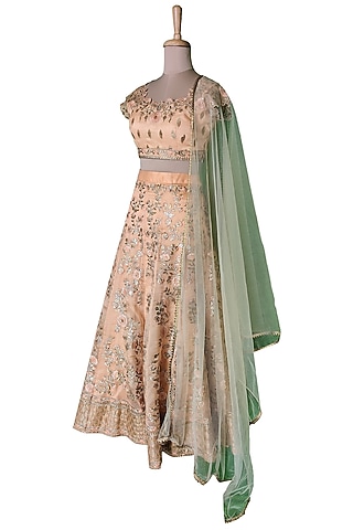 Beige Lehenga Set by Sounia Gohil