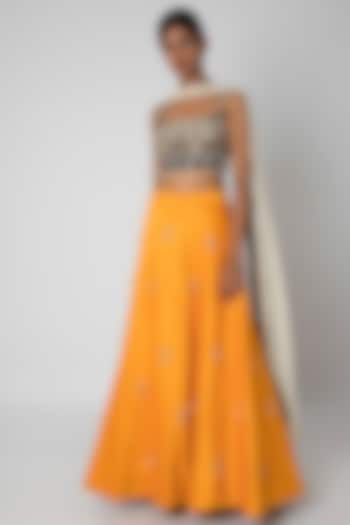 Mango Yellow & Black Embroidered Lehenga Set by Sounia Gohil at Pernia's  Pop Up Shop 2026