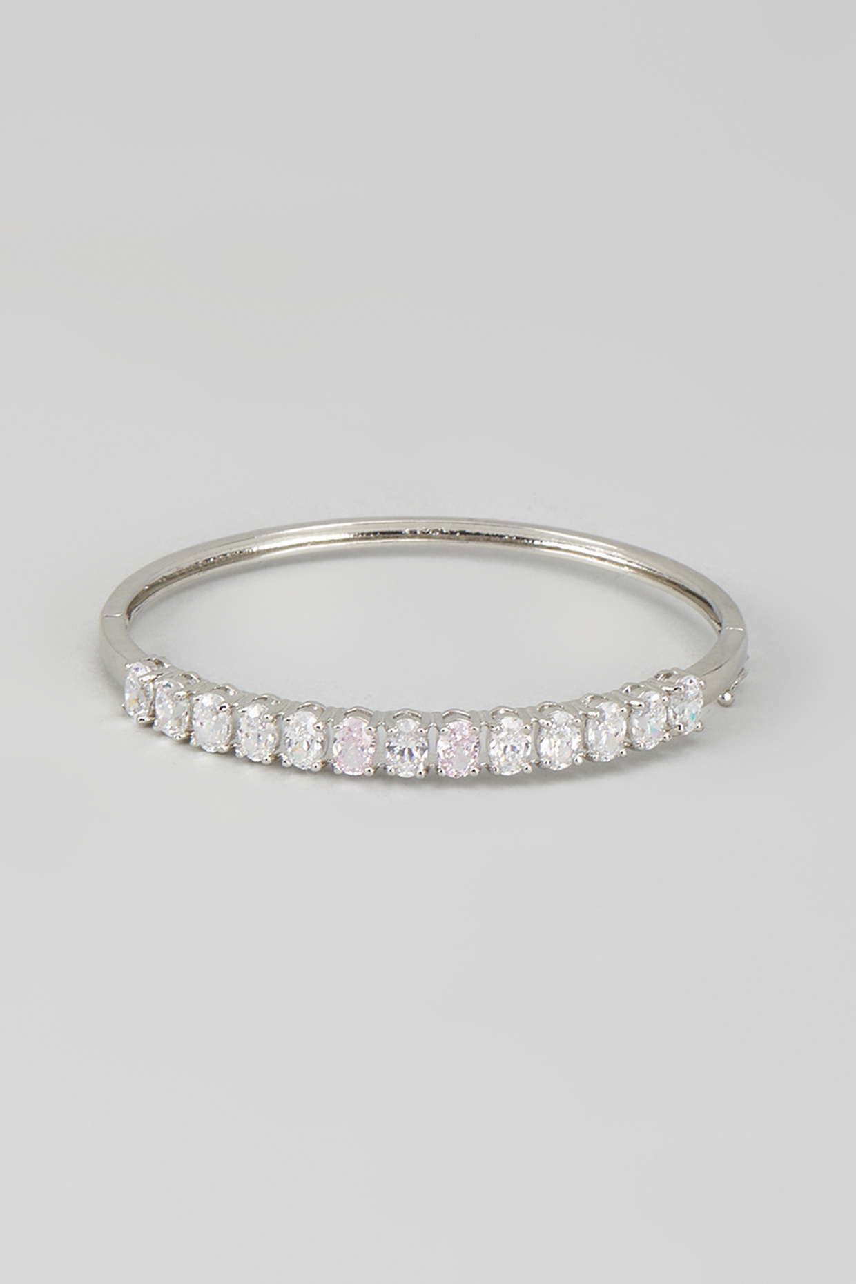 White Finish Zircon & Swarovski Stone Bangle by GN SPARKLE at Pernia's Pop Up Shop