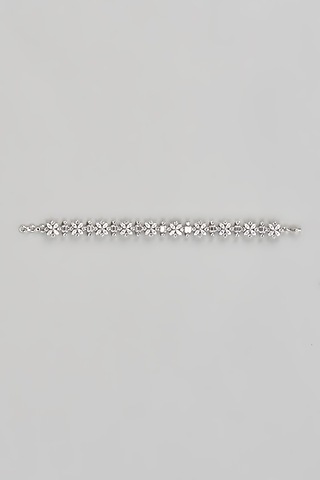 White Finish CZ Diamond Bracelet In Sterling Silver by GN SPARKLE