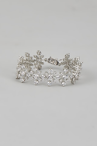 White Finish CZ Diamond Bracelet In Sterling Silver by GN SPARKLE