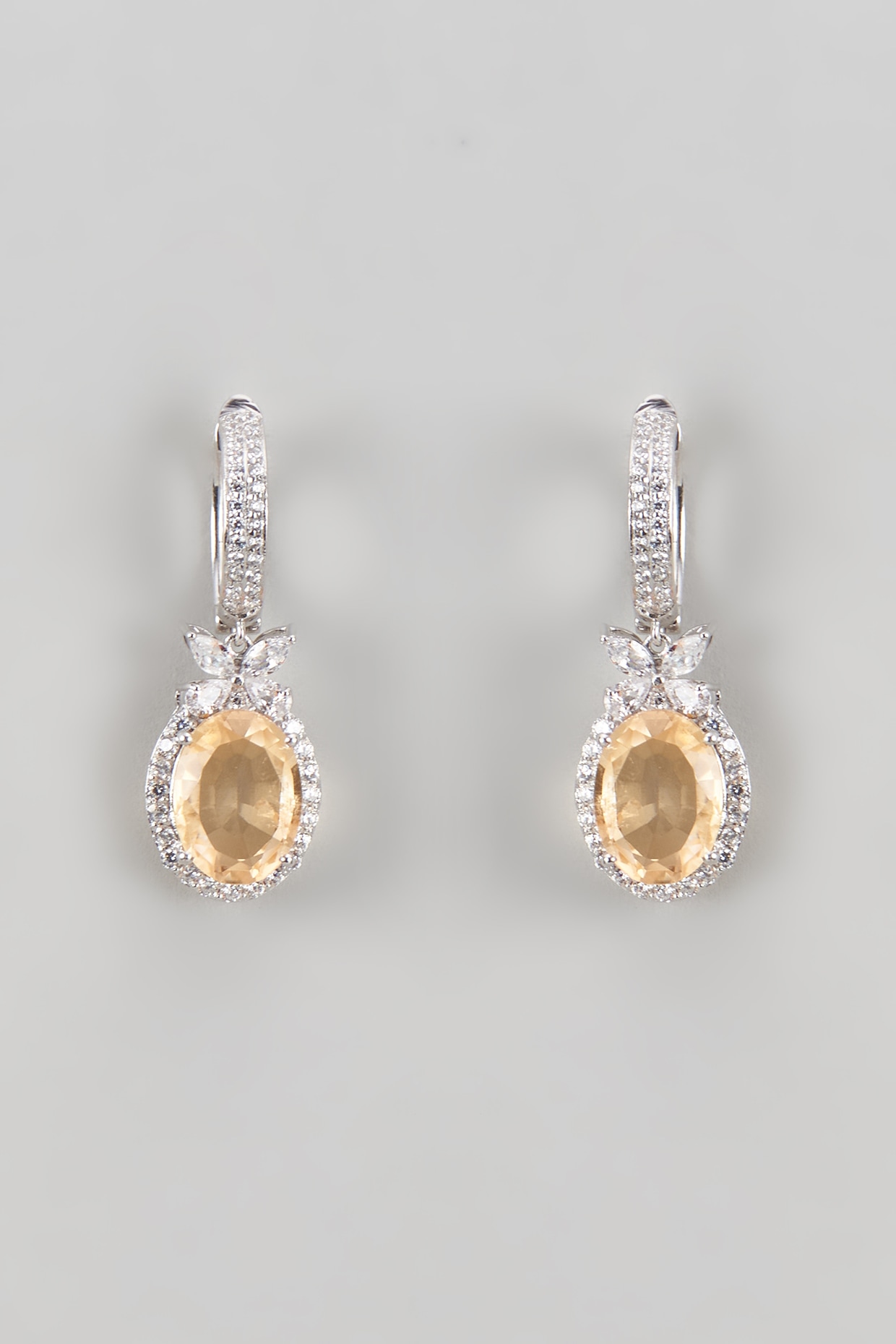 3.93tcw Champagne Diamonds Gray Stone Cameo Dangle Earrings – NOVALO