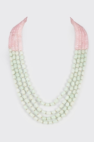 Green Jade Beaded Layered Mala by IndieBlingz Men