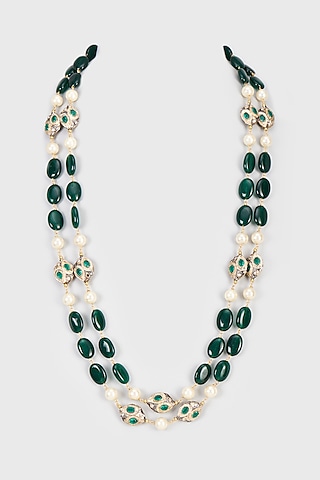 Green Beaded Layered Handcrafted Mala by IndieBlingz Men