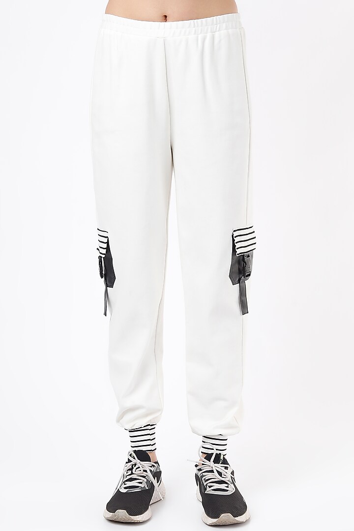 White Ponte Jersey Tracksuit by Gunu Sahni at Pernia's Pop Up Shop