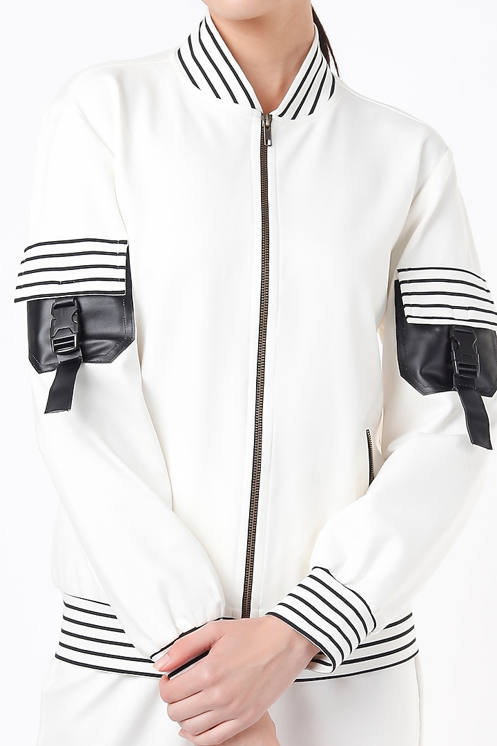 White Ponte Jersey Tracksuit by Gunu Sahni at Pernia's Pop Up Shop
