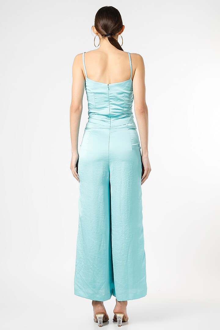 Sky Blue Imported Crepe Jumpsuit by Gunu Sahni at Pernia's Pop Up Shop