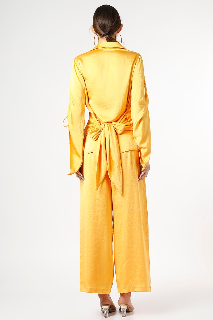 Mango Orange Imported Crepe Co-Ord Set by Gunu Sahni at Pernia's Pop Up Shop
