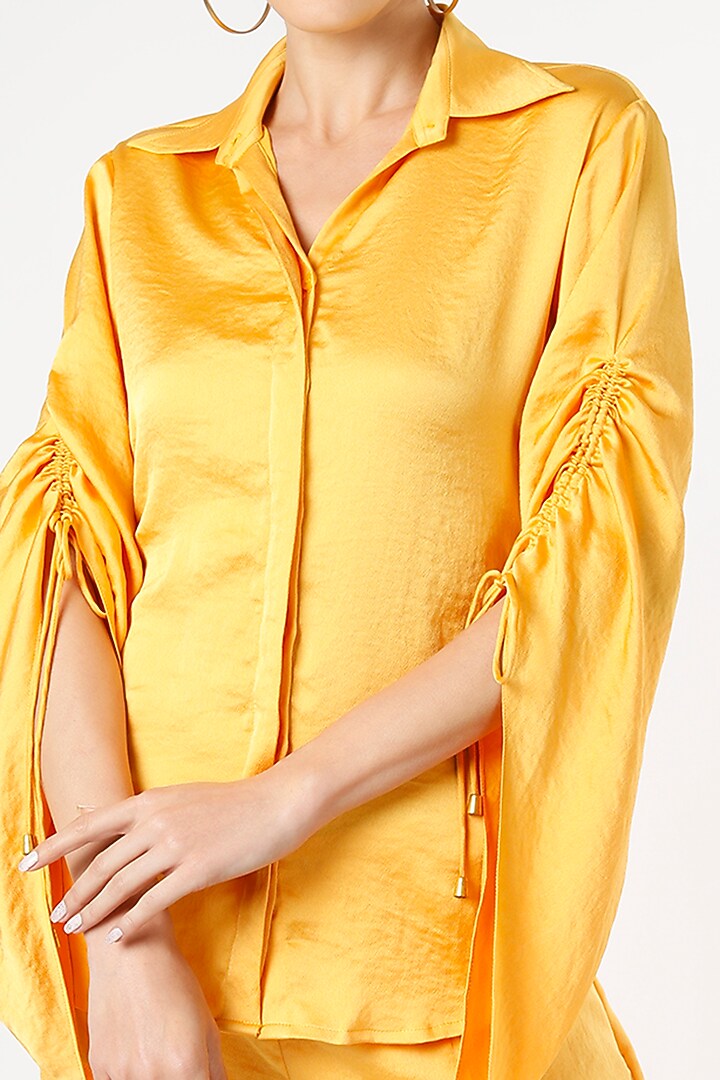 Mango Orange Imported Crepe Co-Ord Set by Gunu Sahni at Pernia's Pop Up Shop