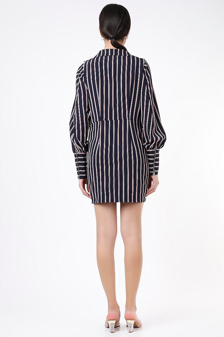 Black & White Striped Pleated Summer Dress by Gunu Sahni at Pernia's Pop Up Shop