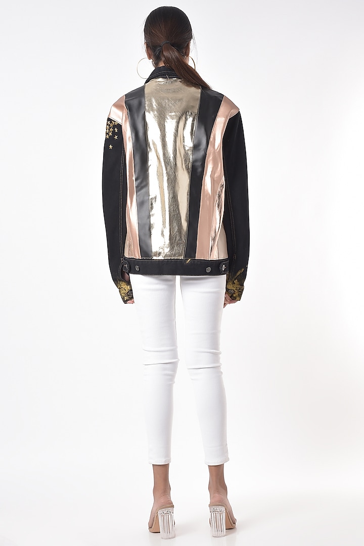 Black Embroidered Jacket by Gunu Sahni at Pernia's Pop Up Shop