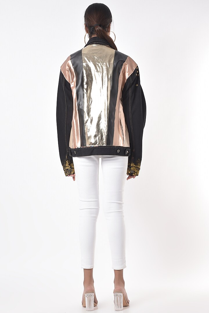Black Hand Painted Jacket by Gunu Sahni at Pernia's Pop Up Shop