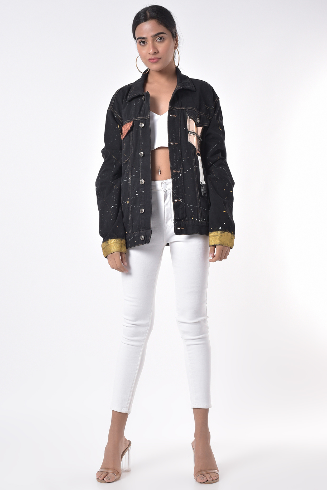 Black Denim Jacket by Gunu Sahni
