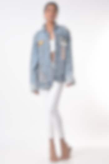 Light Blue Denim Jacket by Gunu Sahni at Pernia's Pop Up Shop