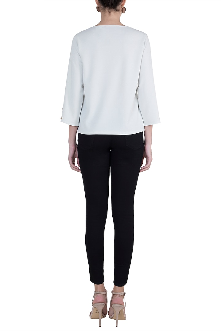 Ivory Embellished Top by Gunu Sahni at Pernia's Pop Up Shop
