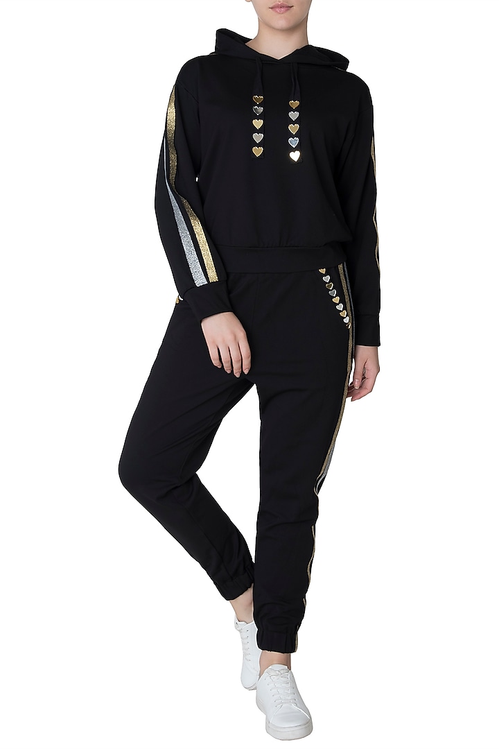 Black metallic tracksuit available only at Pernia's Pop Up Shop.