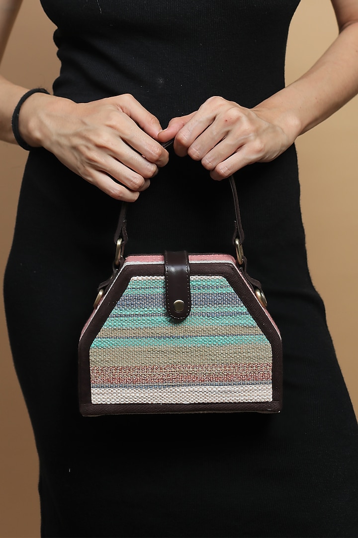 Multi-Colored Cotton Jacquard Printed Clutch by Gonecase Accessories at Pernia's Pop Up Shop