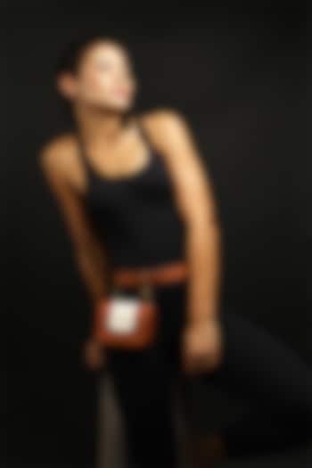 Tan Vegan Leather Waist Bag by Gonecase Accessories at Pernia's Pop Up Shop