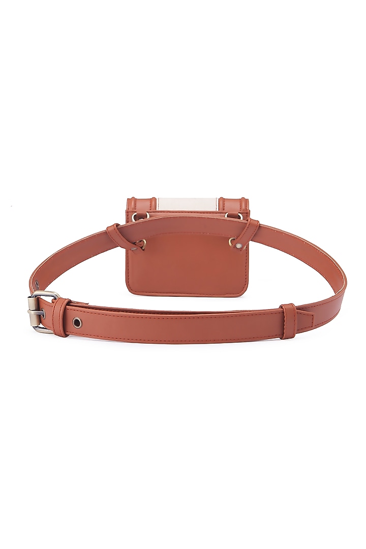 Tan Vegan Leather Waist Bag by Gonecase Accessories at Pernia's Pop Up Shop