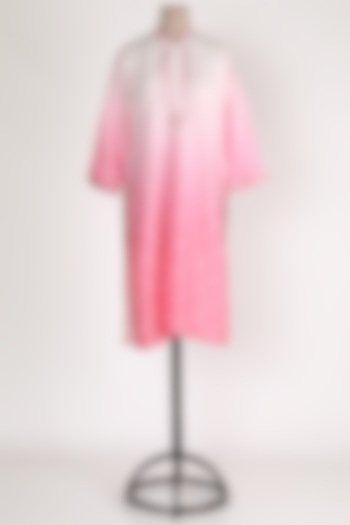 White & Pink Shaded Tunic by GOPI VAID at Pernia's Pop Up Shop