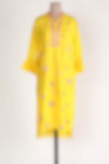 Yellow Tunic With 3/4th Sleeves by GOPI VAID at Pernia's Pop Up Shop