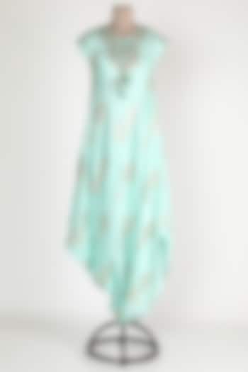 Light Blue Embroidered Dress by GOPI VAID at Pernia's Pop Up Shop