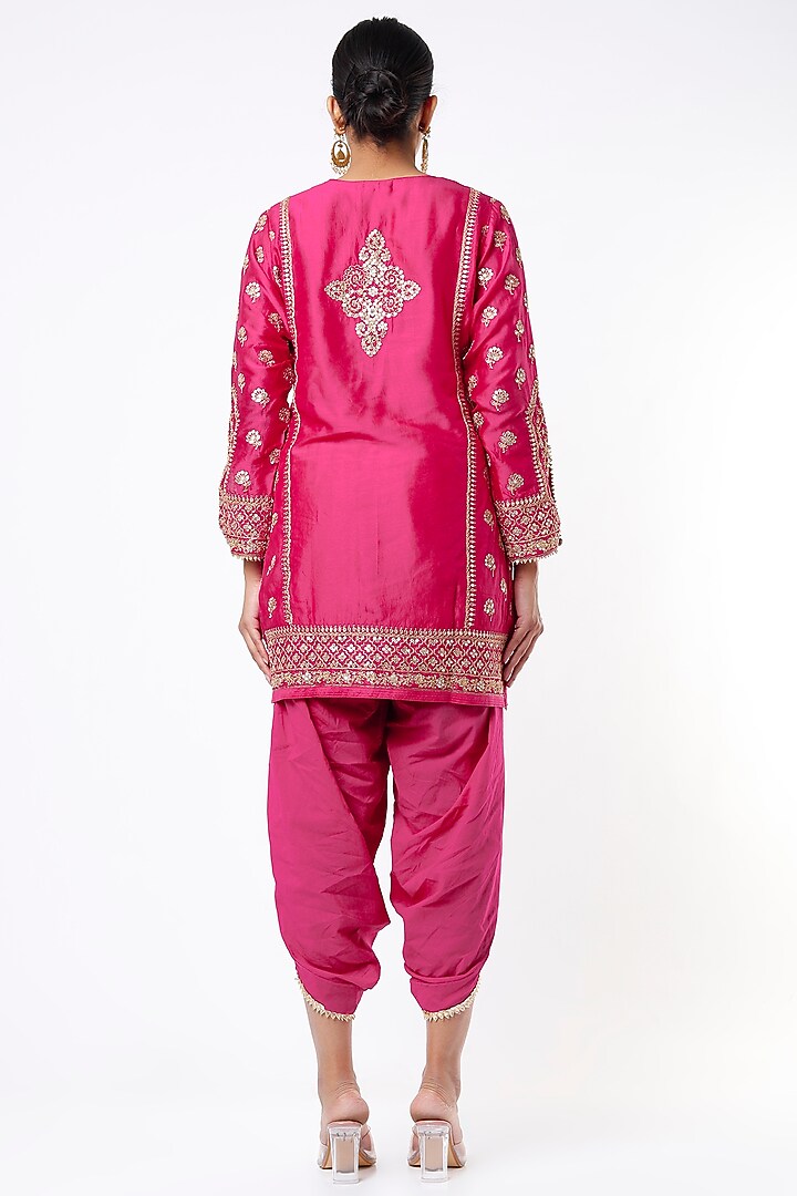 Rani Pink Cotton Dhoti Set by GOPI VAID at Pernia's Pop Up Shop
