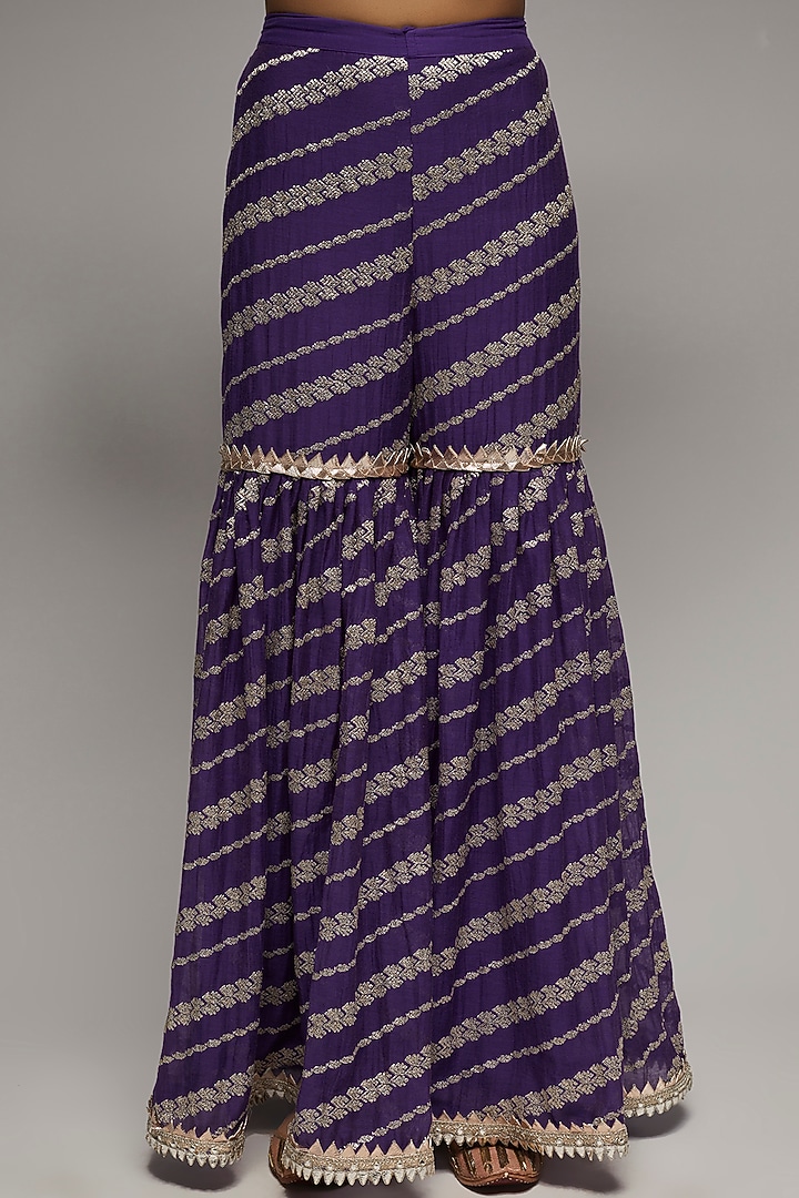 Purple Jamdani Gharara Set by GOPI VAID at Pernia's Pop Up Shop