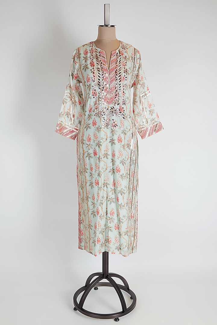 Multi Colored Embroidered & Printed Kurta by GOPI VAID at Pernia's Pop Up Shop