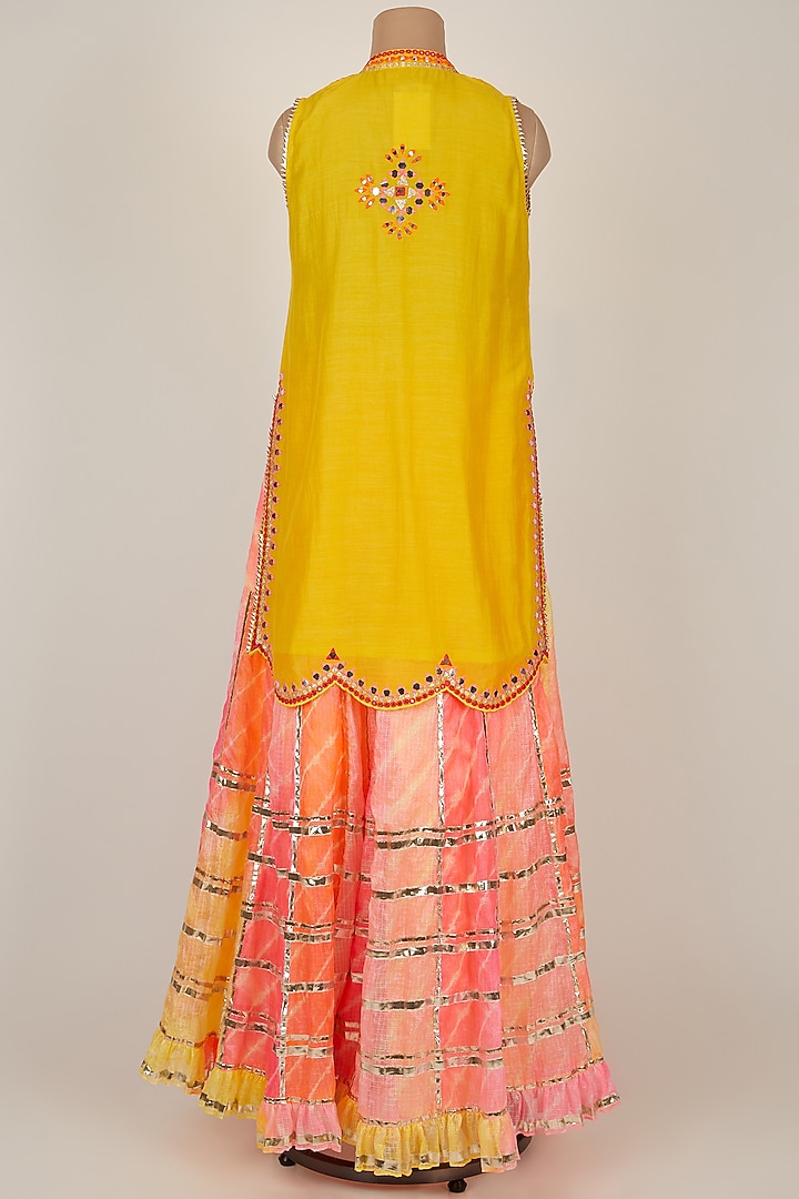 Yellow Embroidered Party Wear Sharara Set by GOPI VAID at Pernia's Pop Up Shop
