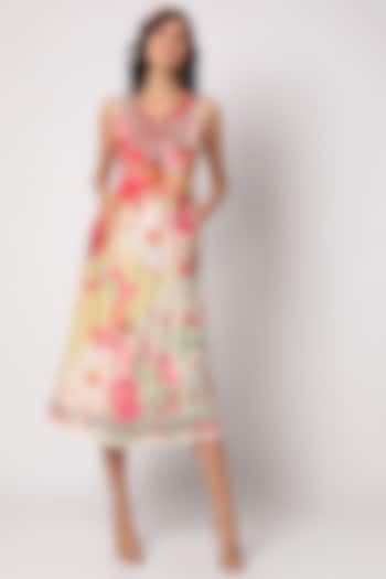 Multi Colored Floral Printed Dress by GOPI VAID