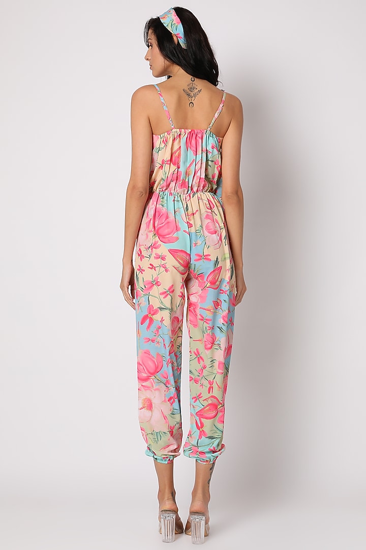 Multi Colored Floral Printed Jumpsuit by GOPI VAID at Pernia's Pop Up Shop