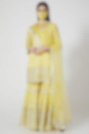 Yellow Embellished Sharara Set by GOPI VAID at Pernia's Pop Up Shop