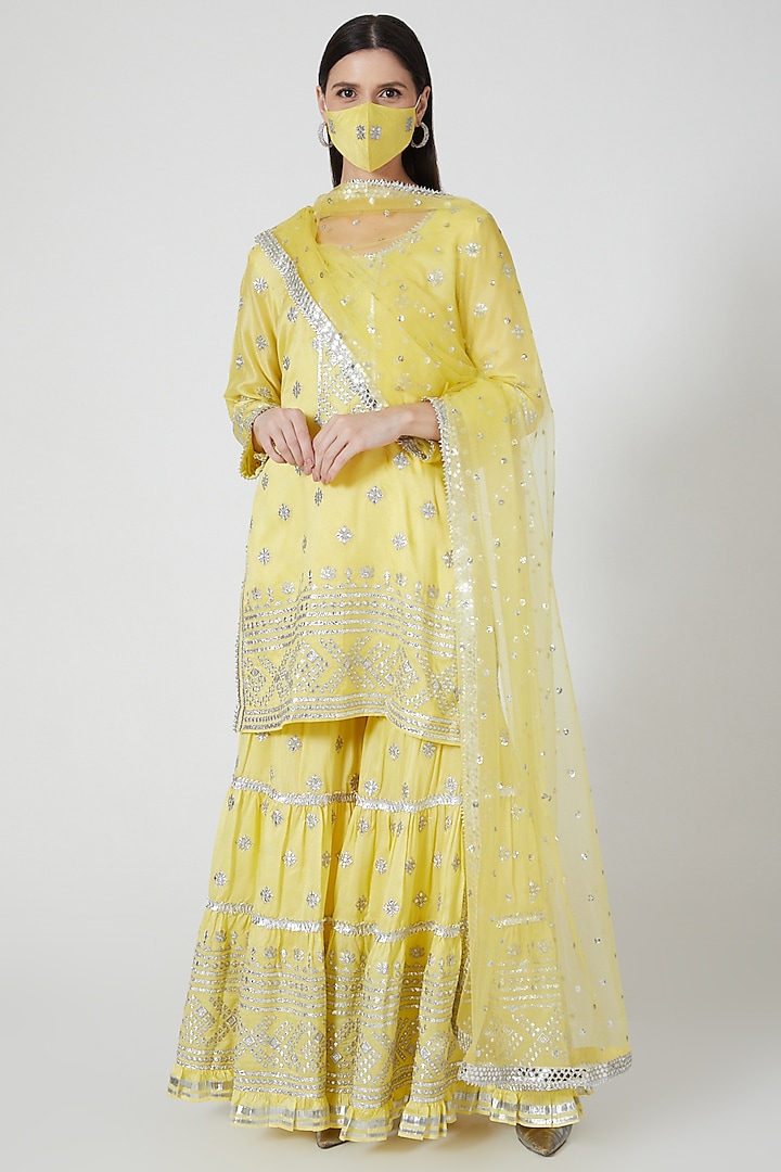 Yellow Embellished Sharara Set by GOPI VAID at Pernia's Pop Up Shop