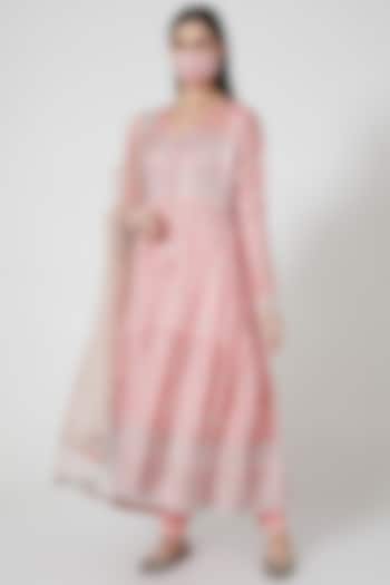 Blush Pink Embellished Anarkali Set by GOPI VAID