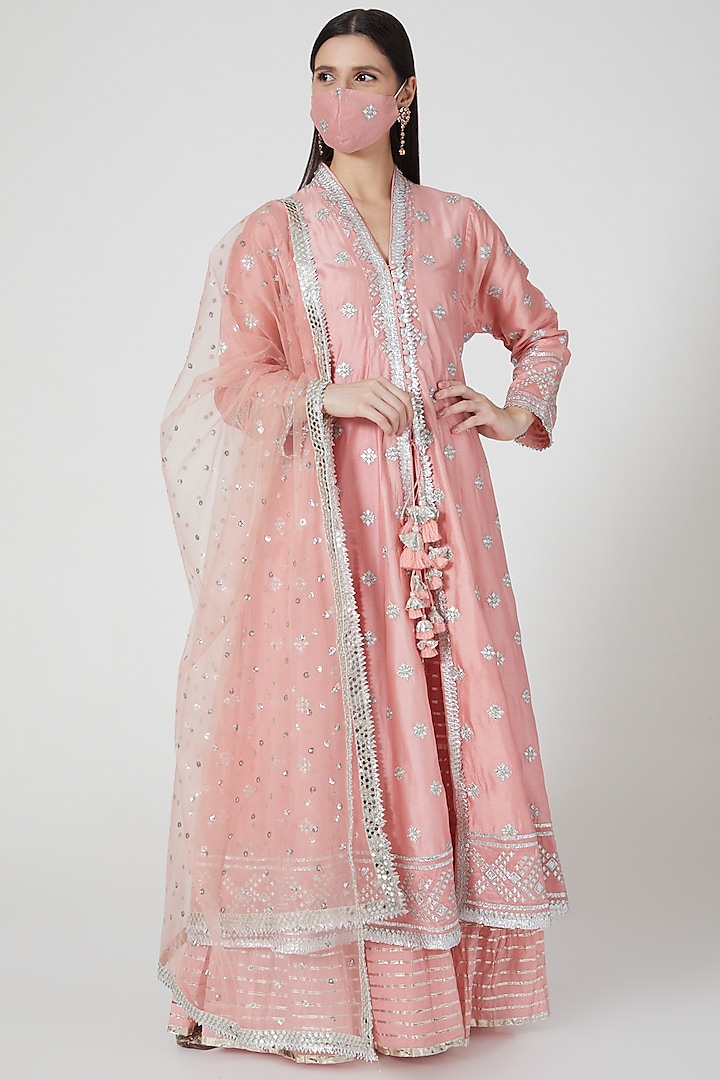 Blush Pink Sequins Embroidered Sharara Set by GOPI VAID at Pernia's Pop Up Shop