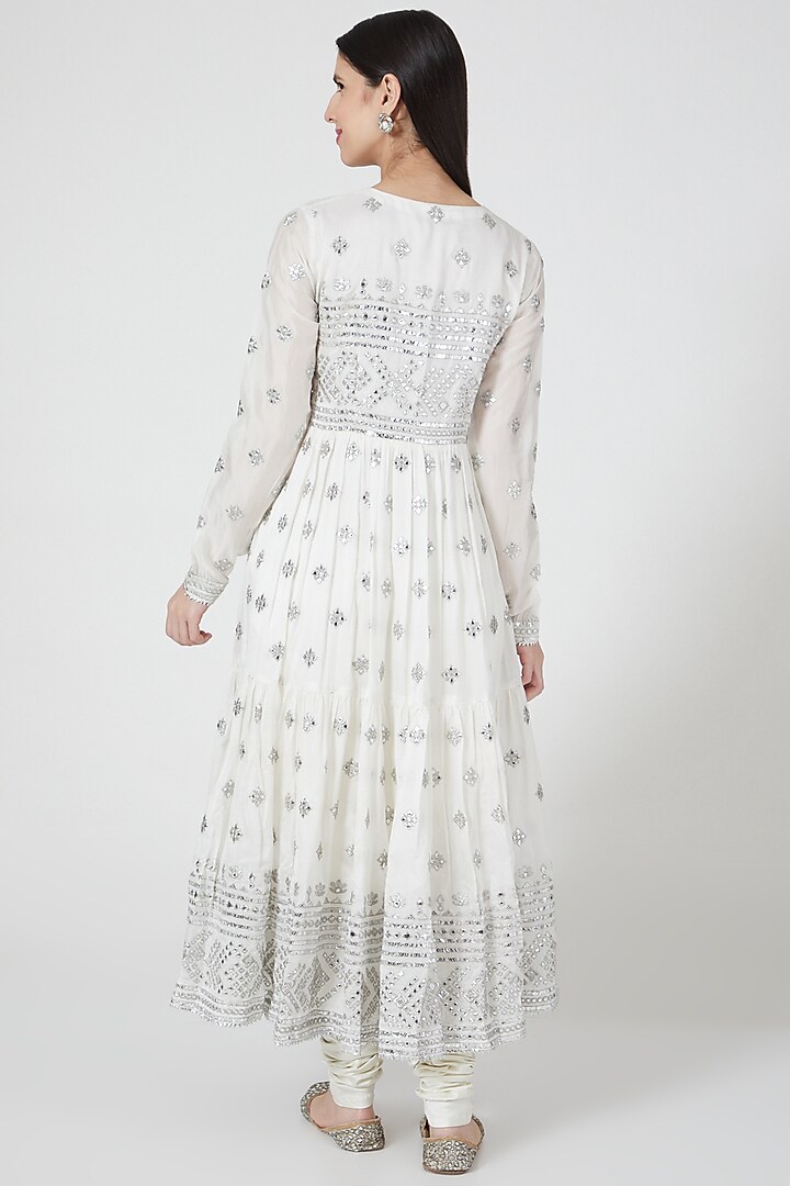 Ivory Embellished Wedding Anarkali Set by GOPI VAID at Pernia's Pop Up Shop