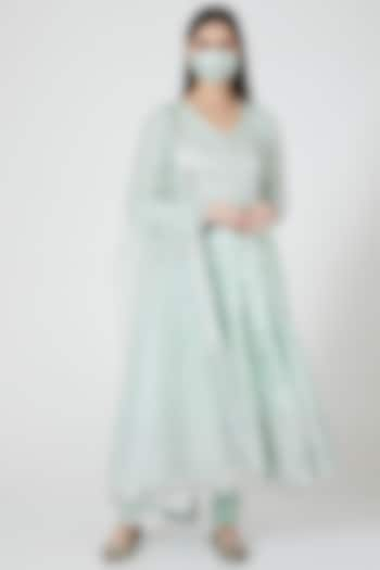 Mint Green Embellished Anarkali Set by GOPI VAID at Pernia's Pop Up Shop