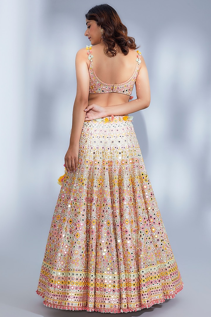 Ivory Organza Embroidered Bridal Lehenga Set by GOPI VAID at Pernia's Pop Up Shop