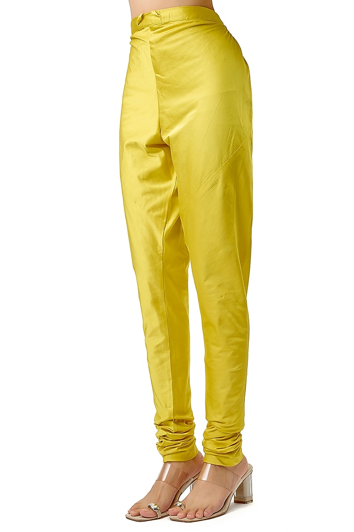 Yellow Cotton Silk Gota Patti Embroidered Wedding Anarkali Set by Gopi Vaid at Pernia's Pop Up Shop