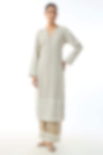 Beige Chikankari Georgette Embellished Kurta Set by GOPI VAID at Pernia's Pop Up Shop