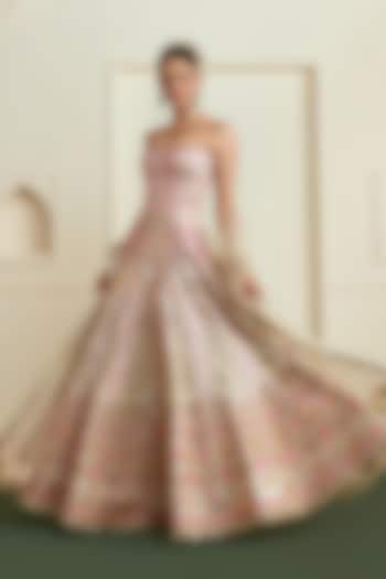 Ivory Georgette Embellished Wedding Lehenga Set by Gopi Vaid at Pernia's Pop Up Shop