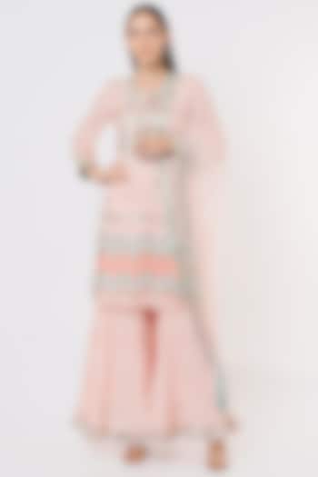 Pink Cotton Sharara Set by GOPI VAID