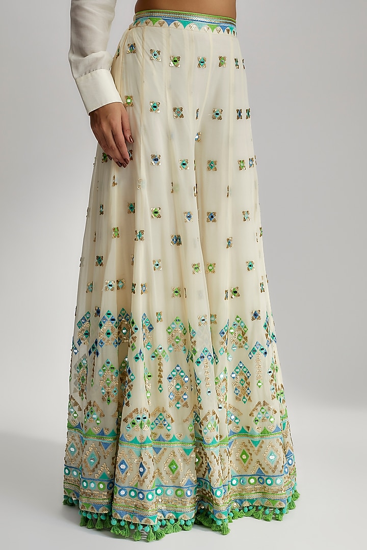 Ivory Embroidered Pant Set by GOPI VAID at Pernia's Pop Up Shop