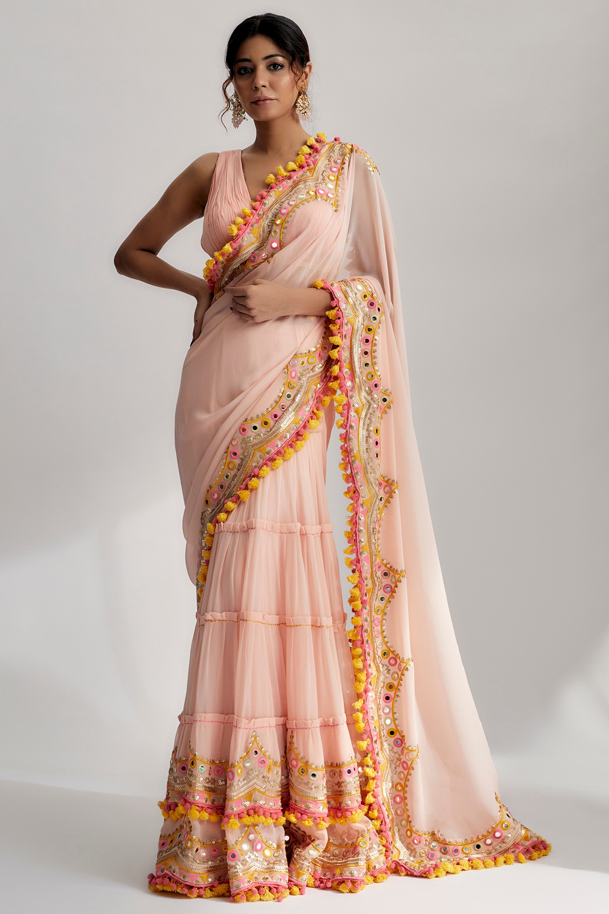 Pure Jaipuri Chiffon Saree – Yes We Shop