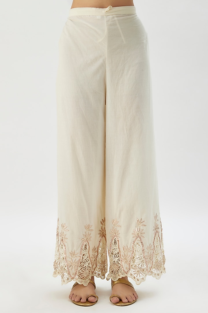 Blue Cotton Silk Floral Printed Kurta by GOPI VAID at Pernia's Pop Up Shop