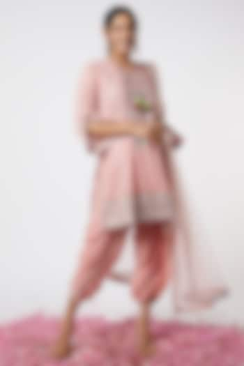 Powder Pink Embroidered Kurta Set by GOPI VAID